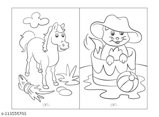 Sawan Present Set Of 2 Colouring Book | Jumbo Cartoon Colouring Book-1 And 2 (Perfect Binding, Manoj Publications Editorial Board) - Anuloria 
