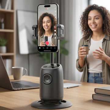 AI Face Tracking Mobile Holder – Hands-Free 360° Video Streaming - Anuloria 