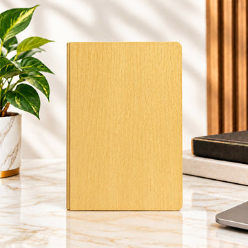 Natural Bamboo Cover Diary with Pen Loop for Journaling, Office Notes and Gifting - Anuloria 