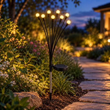 Solar LED Firefly Garden Light with 8 Heads & Flexible Swaying Stems (1 Set) - Anuloria 