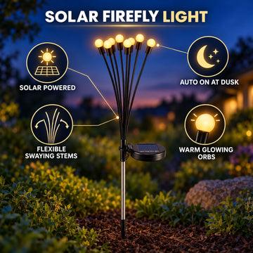 Solar LED Firefly Garden Light with 8 Heads & Flexible Swaying Stems (1 Set) - Anuloria 