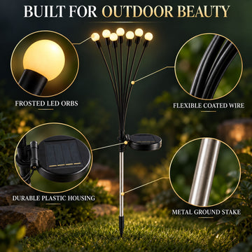 Solar LED Firefly Garden Light with 8 Heads & Flexible Swaying Stems (1 Set) - Anuloria 