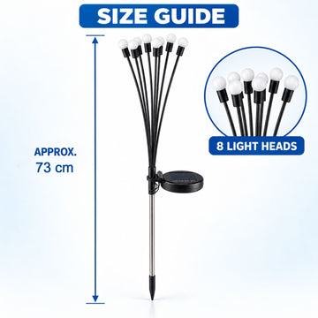 Solar LED Firefly Garden Light with 8 Heads & Flexible Swaying Stems (1 Set) - Anuloria 