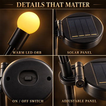 Solar LED Firefly Garden Light with 8 Heads & Flexible Swaying Stems (1 Set) - Anuloria 