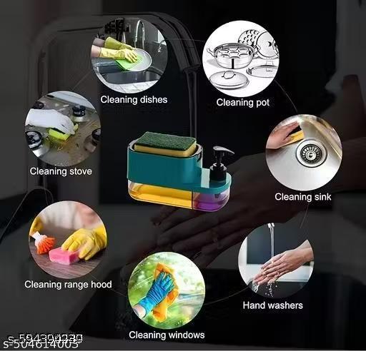 Space-Saving Kitchen Sink Organizer with Soap Dispenser Pack Of 1(MULTICOLOUR) - Ariva Store