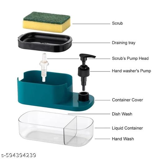 Space-Saving Kitchen Sink Organizer with Soap Dispenser Pack Of 1(MULTICOLOUR) - Ariva Store