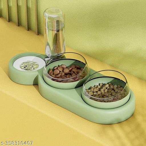 3 in 1 Dog Cat Bowls Water and Food Bowl Set, 15°Tilted Raised Cat Bowls with Automatic Water Dispenser Bottle and Detachable Cat Dish, Pet Feeder for Small or Medium Dogs Cats Puppy Kitten Rabbit - Ariva Store