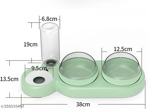 3 in 1 Dog Cat Bowls Water and Food Bowl Set, 15°Tilted Raised Cat Bowls with Automatic Water Dispenser Bottle and Detachable Cat Dish, Pet Feeder for Small or Medium Dogs Cats Puppy Kitten Rabbit - Ariva Store