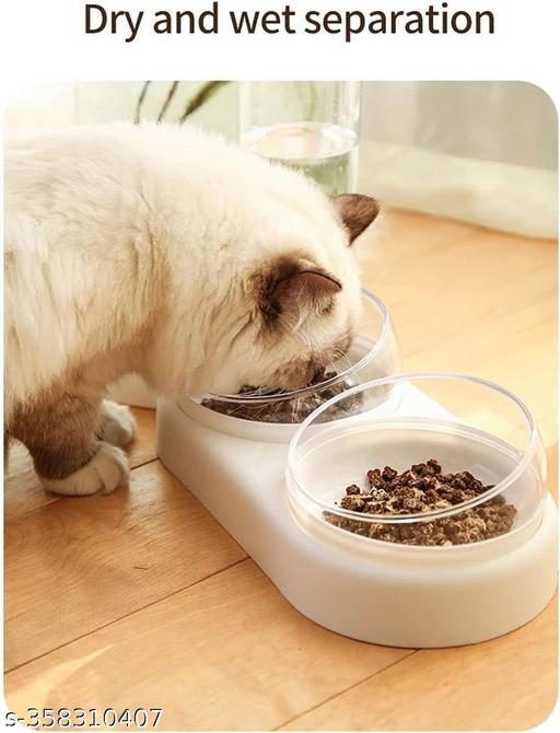 3 in 1 Dog Cat Bowls Water and Food Bowl Set, 15°Tilted Raised Cat Bowls with Automatic Water Dispenser Bottle and Detachable Cat Dish, Pet Feeder for Small or Medium Dogs Cats Puppy Kitten Rabbit - Ariva Store