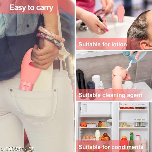 3 Pcs Travel Bottles Set,60Ml Travel Bottles & Containers,Small Mini Empty Plastic Squeeze Bottles For Travel Toiletries,Shampoo And Conditioner With Storage Bag, Multicolor - Ariva Store