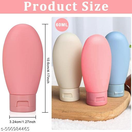 3 Pcs Travel Bottles Set,60Ml Travel Bottles & Containers,Small Mini Empty Plastic Squeeze Bottles For Travel Toiletries,Shampoo And Conditioner With Storage Bag, Multicolor - Ariva Store