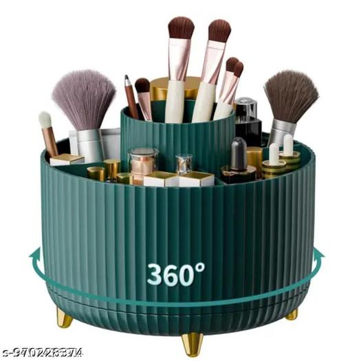 360° Rotating Makeup Brush Holder Organizer, Makeup Organizers Countertop, Makeup Organization Skincare Storage for Vanity, Desktop, Bathroom (Green) - Ariva Store