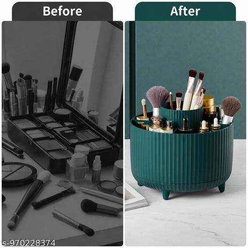 360° Rotating Makeup Brush Holder Organizer, Makeup Organizers Countertop, Makeup Organization Skincare Storage for Vanity, Desktop, Bathroom (Green) - Ariva Store