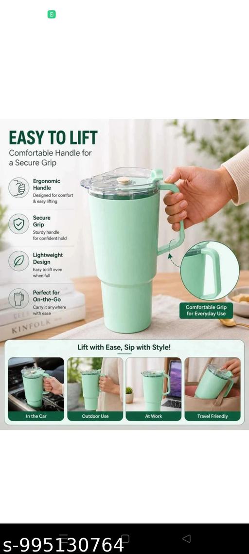Trendy Tumbler Bottle with Lid & Straw | Water Bottle with Handle Plastic Tumbler (1800 ml) - Ariva Store