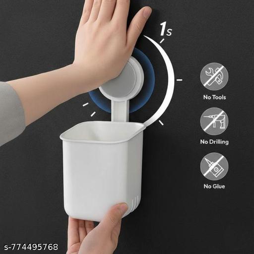 Heavy Duty Adhesive Wall Mount Multigrip Toothbrush Holder with Quick Installation, Drain Hole Bottom, Multipurpose Bathroom and Kitchen Organizer for Brushes Toothpaste Tools - set of 4 - Ariva Store
