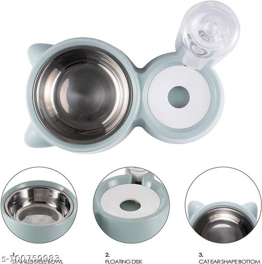 Cazzle  2 in 1 Bowl Water and Food Cat Feeder - Stainless Steel Bowl and Automatic Water Dispenser Bottle for Cats and Dogs - Ariva Store