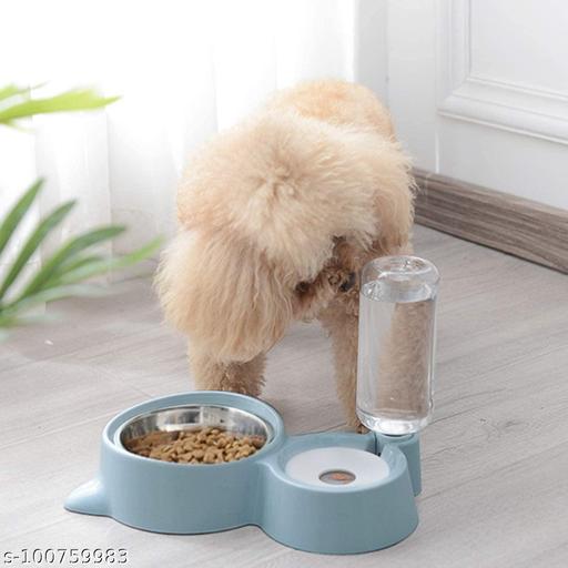 Cazzle  2 in 1 Bowl Water and Food Cat Feeder - Stainless Steel Bowl and Automatic Water Dispenser Bottle for Cats and Dogs - Ariva Store