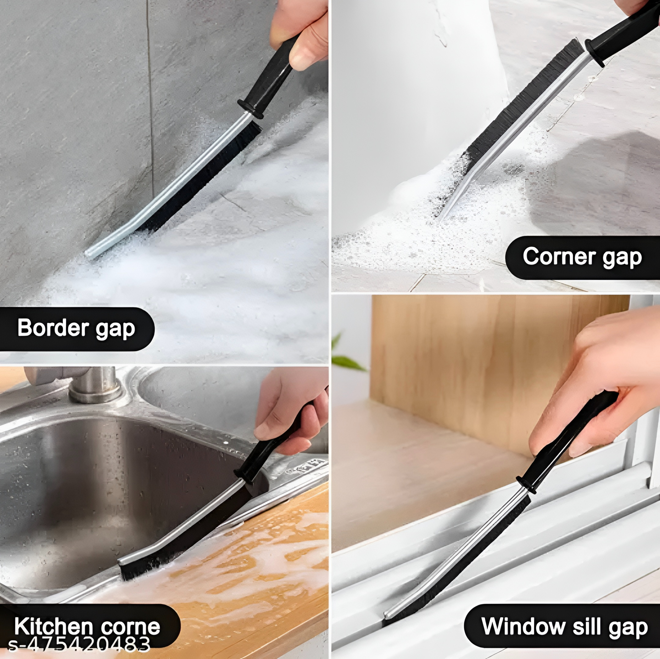 2-in-1 Bathroom Cleaning Brush with Wiper 180° Rotate Toilet Brush and Long Handle Microfiber Feather Ceiling Duster With Free Gap Cleaning Brush   - Ariva Store