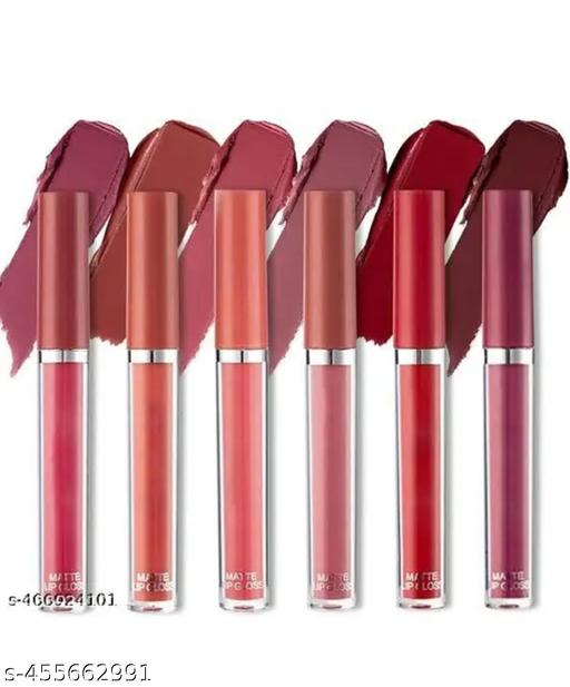 Sajuma Beauty new velvet long lasting waterproof non transfer liquid matte lipstick set of 6 - Aurafashion