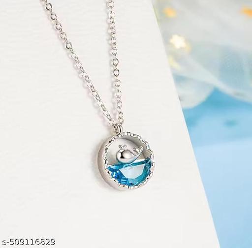 dolphin Pendant Chain | Girls dolphin Locket | Girls dolphin necklace chain | chain for girls | women necklace chain | pendant chain | Trendy necklace chain | necklace dikhayen - Aurafashion