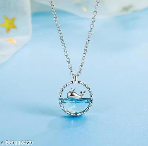 dolphin Pendant Chain | Girls dolphin Locket | Girls dolphin necklace chain | chain for girls | women necklace chain | pendant chain | Trendy necklace chain | necklace dikhayen - Aurafashion