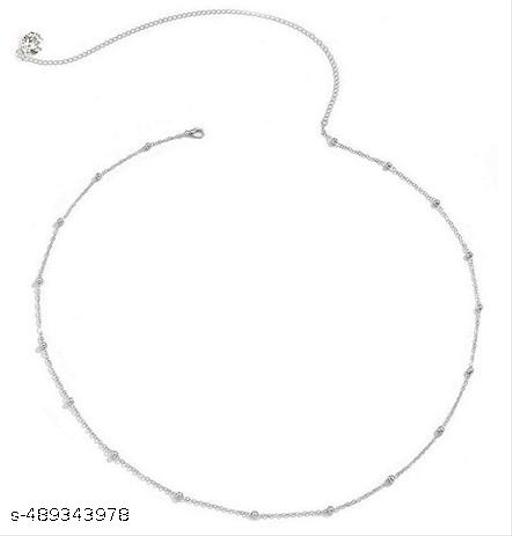  Adjustable Silver Multipurpose Neck, Wrist, Ankle Chain Waist Hip Belly Chain Kamarband  Beads Chains Kamar karddhani Kamar bandh Saree Vaddanam for Girls & Women - Aurafashion