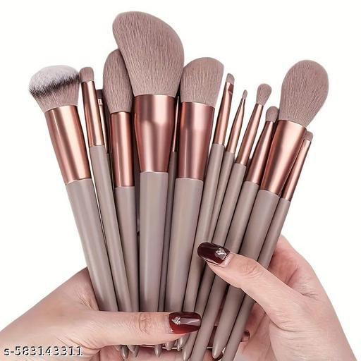13Pcs Professional Makeup Brush Set – Soft Synthetic Bristles with Velvet Travel Pouch - Aurafashion