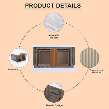 Plastic Folding Wardrobe Organizer – Portable Storage with Wheels - Aurafashion