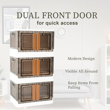 Plastic Folding Wardrobe Organizer – Portable Storage with Wheels - Aurafashion