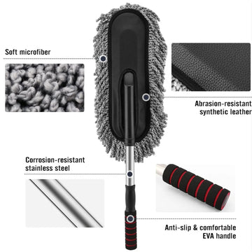 Car Duster – Retractable Handle Microfiber | Velvet Wheels - Aurafashion