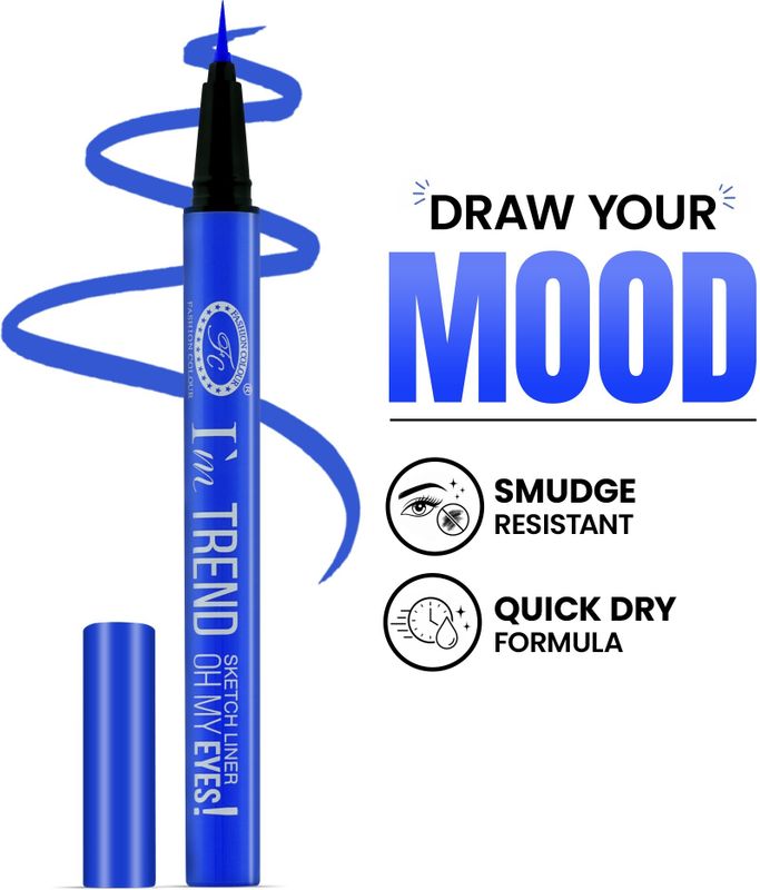 Fashion colour im trend sketch eyeliner smudge-proof quick dry long lasting 0.7 ml - Aurafashion