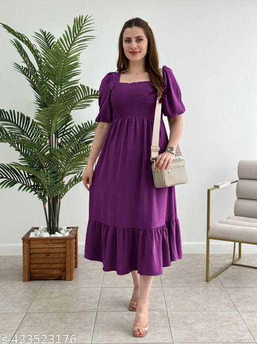 fancy gathered women dress  & gown - Aurafashion