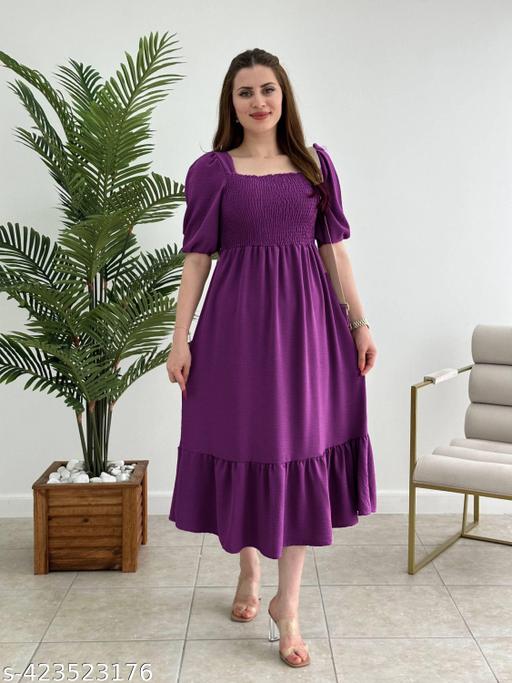 fancy gathered women dress  & gown - Aurafashion