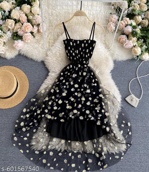 tranding  classic fit and  flare gathered pleted women dresses & gown  - Aurafashion