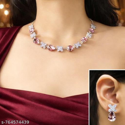 Traditional Bridal & Festive Jewelry Collection | Silver Choker Necklace Set with AD Diamonds | Premium Indian Wedding Jewellery for Women & Girls | Elegant Maangalyam / Murukku Style Choker Necklace - Aurafashion