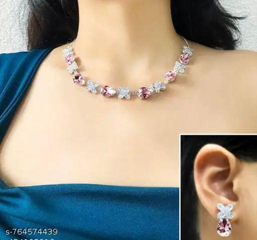 Traditional Bridal & Festive Jewelry Collection | Silver Choker Necklace Set with AD Diamonds | Premium Indian Wedding Jewellery for Women & Girls | Elegant Maangalyam / Murukku Style Choker Necklace - Aurafashion