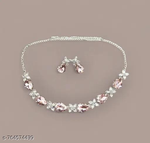 Traditional Bridal & Festive Jewelry Collection | Silver Choker Necklace Set with AD Diamonds | Premium Indian Wedding Jewellery for Women & Girls | Elegant Maangalyam / Murukku Style Choker Necklace - Aurafashion