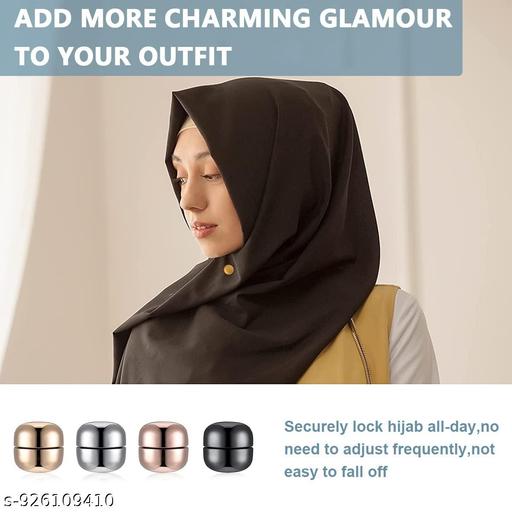 Pack of 4 Modern Magnetic Hijab Pin Brooch Secure Hold Scarf Clip Easy Wear hijab pin magnetic brooch scarf clip strong hold daily - Aurafashion