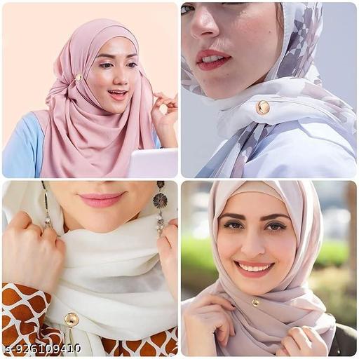 Pack of 4 Modern Magnetic Hijab Pin Brooch Secure Hold Scarf Clip Easy Wear hijab pin magnetic brooch scarf clip strong hold daily - Aurafashion