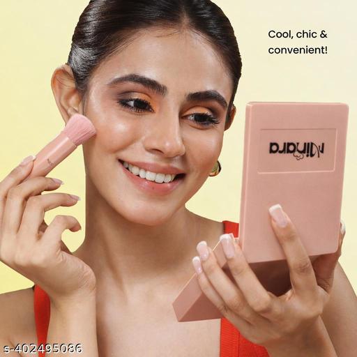 Minara Makeup Brush Applicator Set of 5 with Mirror (Nude Colour) - Aurafashion