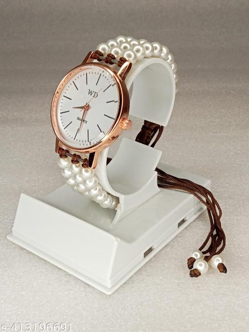 WHITE MOT BRACELET TYPE WATCH - Aurafashion
