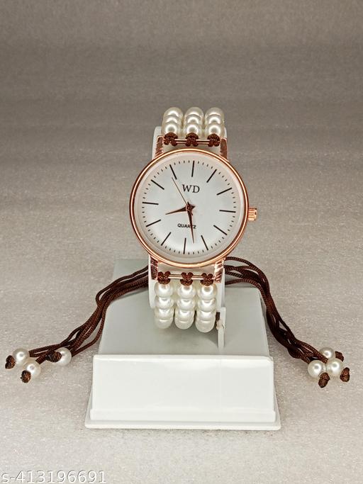 WHITE MOT BRACELET TYPE WATCH - Aurafashion