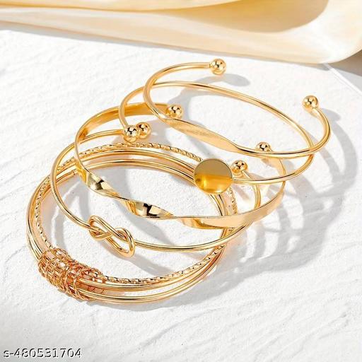 Birthday Gift For Sister Design  Bracelet For Women Twisted Gold-Plated Light Luxury Opening Bangle - Aurafashion