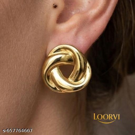 Gold Plated Designer Twisted Knot Stud Earrings for Women & Girls | Anti-Tarnish Elegant Daily & Office Wear stud - Aurafashion