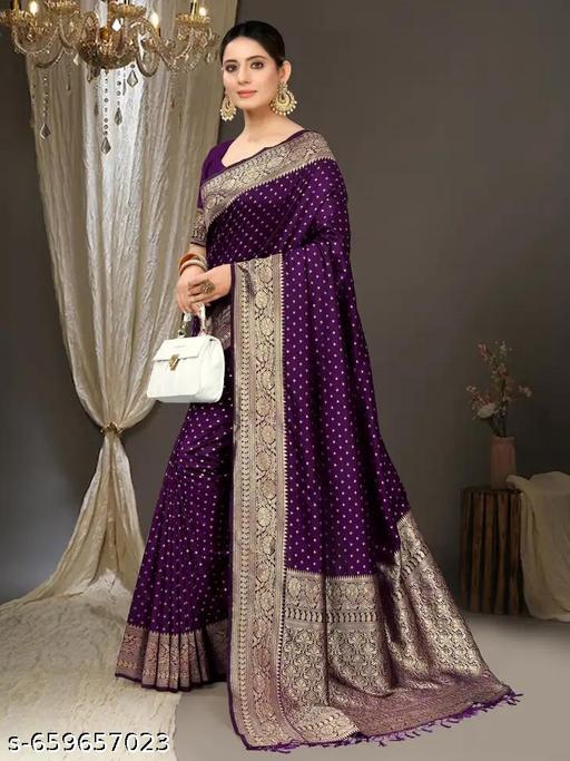 Outstanding Soft Banarasi Silk Saree With Angelic Blouse Piece - Aurafashion