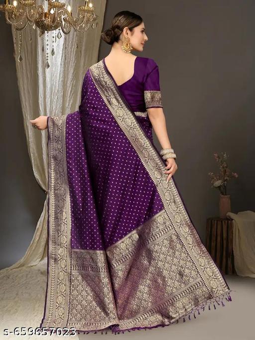 Outstanding Soft Banarasi Silk Saree With Angelic Blouse Piece - Aurafashion