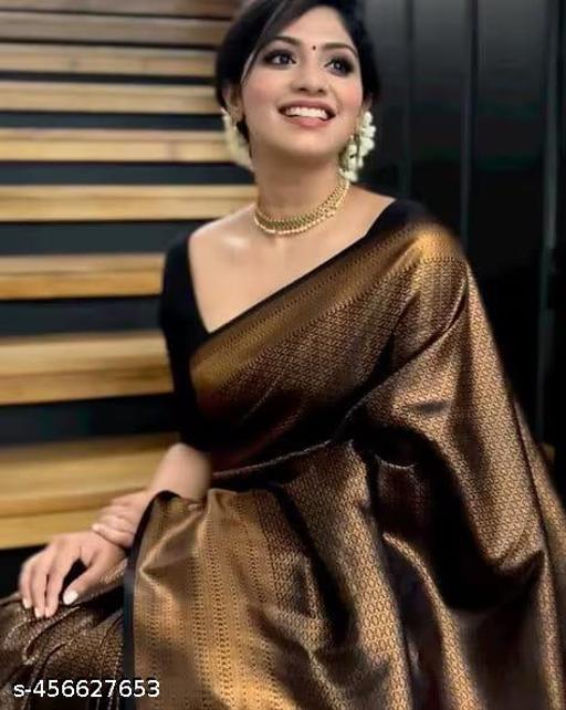 Latest Traditional Banarasi Silk Saree WITH Blouse piece - Aurafashion