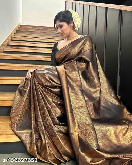 Latest Traditional Banarasi Silk Saree WITH Blouse piece - Aurafashion