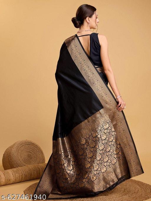 New Banarasi Black Saree For Women - Aurafashion