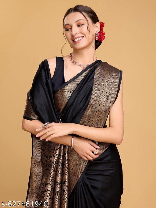 New Banarasi Black Saree For Women - Aurafashion